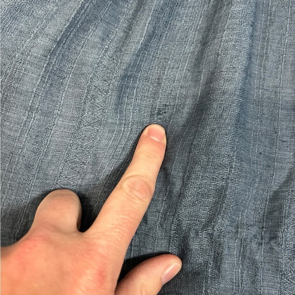 Heidi Merrick Lightweight Light Blue Gauze Cotton Peasant Size Large - Picture 6 of 11